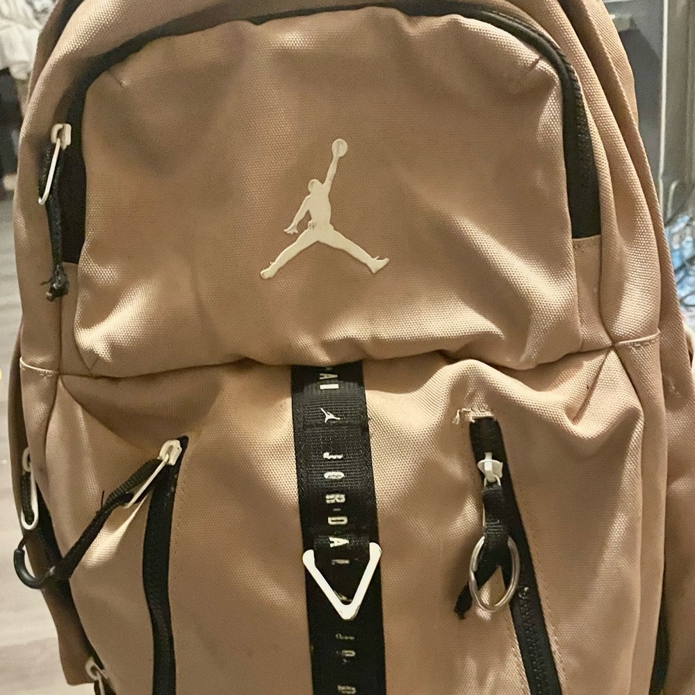 Jordan Tan Backpack with Black Accents